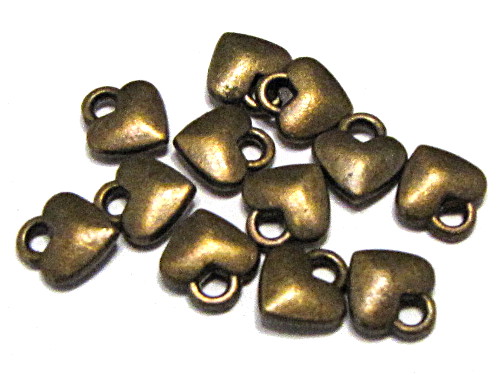 Anhnger Herz, bronzefarben, ca. 8x7mm, 10 Stck